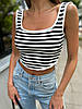 В'язаний укорочений топ у смужку Туреччина, фото 6