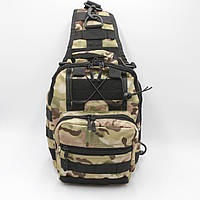 Тактична сумка-слінг плечова, однолямковий рюкзак, мультикам барсетка через нагрудний плече з кордури