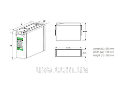 Фронт-термінальний акумулятор, 155 А*год, Ah, AH, 12 V, В, FT, AGM, свинцево-кислотний