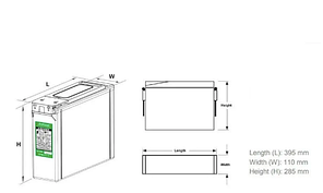 Свинцево-кислотний акумулятор,  12 V, В, 120 А*год, Ah, ампер-годин, ампер*г, фронт-термінальний, AGM, VRLA