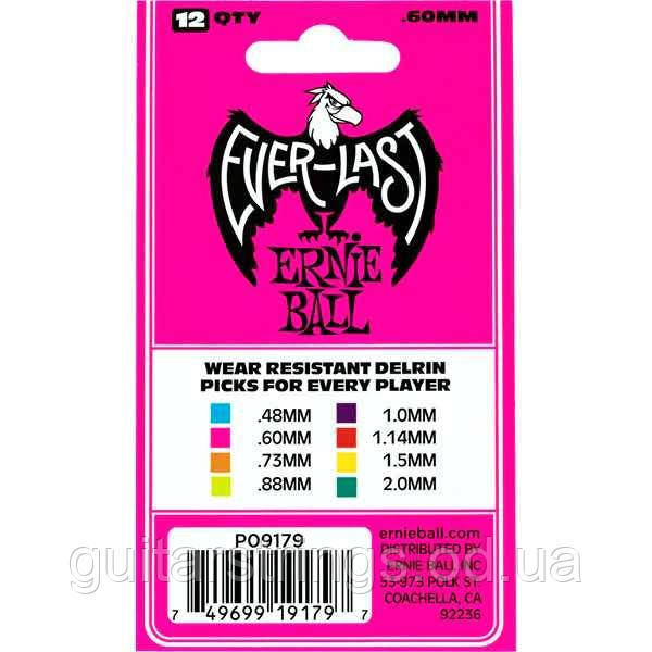 Медиаторы Ernie Ball 9179 Everlast Delrin Picks Pink 0.60 mm 12-Pack - фото 2 - id-p1882094778