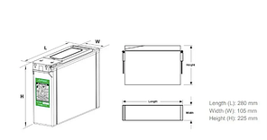 Батарея акумуляторна AGM, 12V/75Ah, 12 V, В, 75 А*год, аг,  для ДБЖ, фронт-термінальна, свинцево-кислотна