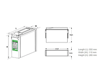 Фронт-терминальный аккумулятор 155 АН 12 В,V, AGM, FT, VRLA, узкий промышленный АКБ, герметичный, для ИБП
