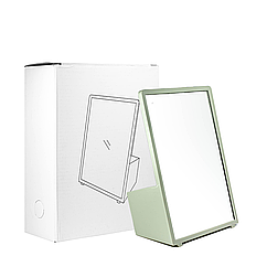 Косметичне дзеркало настільне на підставці квадратне з органайзером