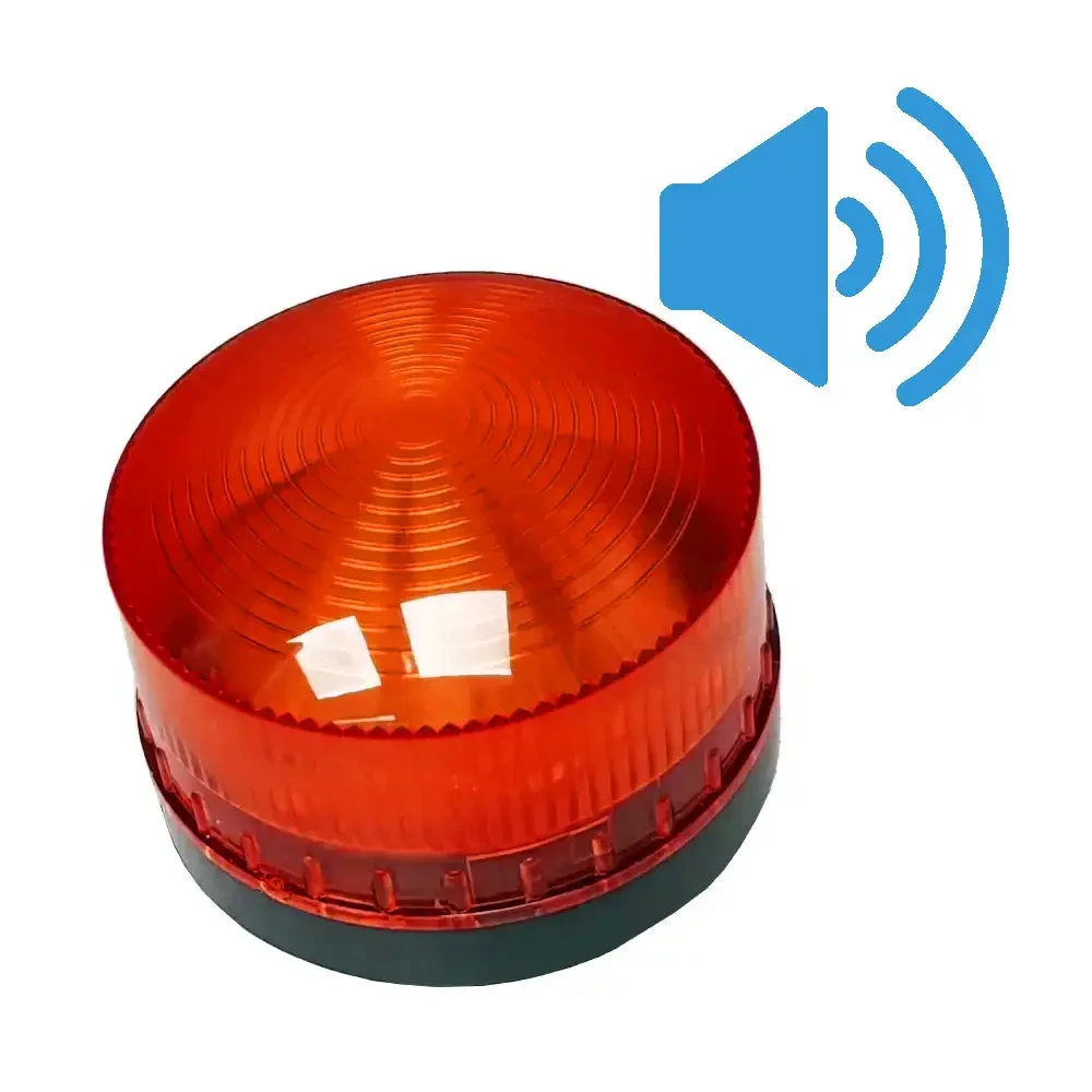 Сигнальна лампа 220 В зі звуковим сигналом червона