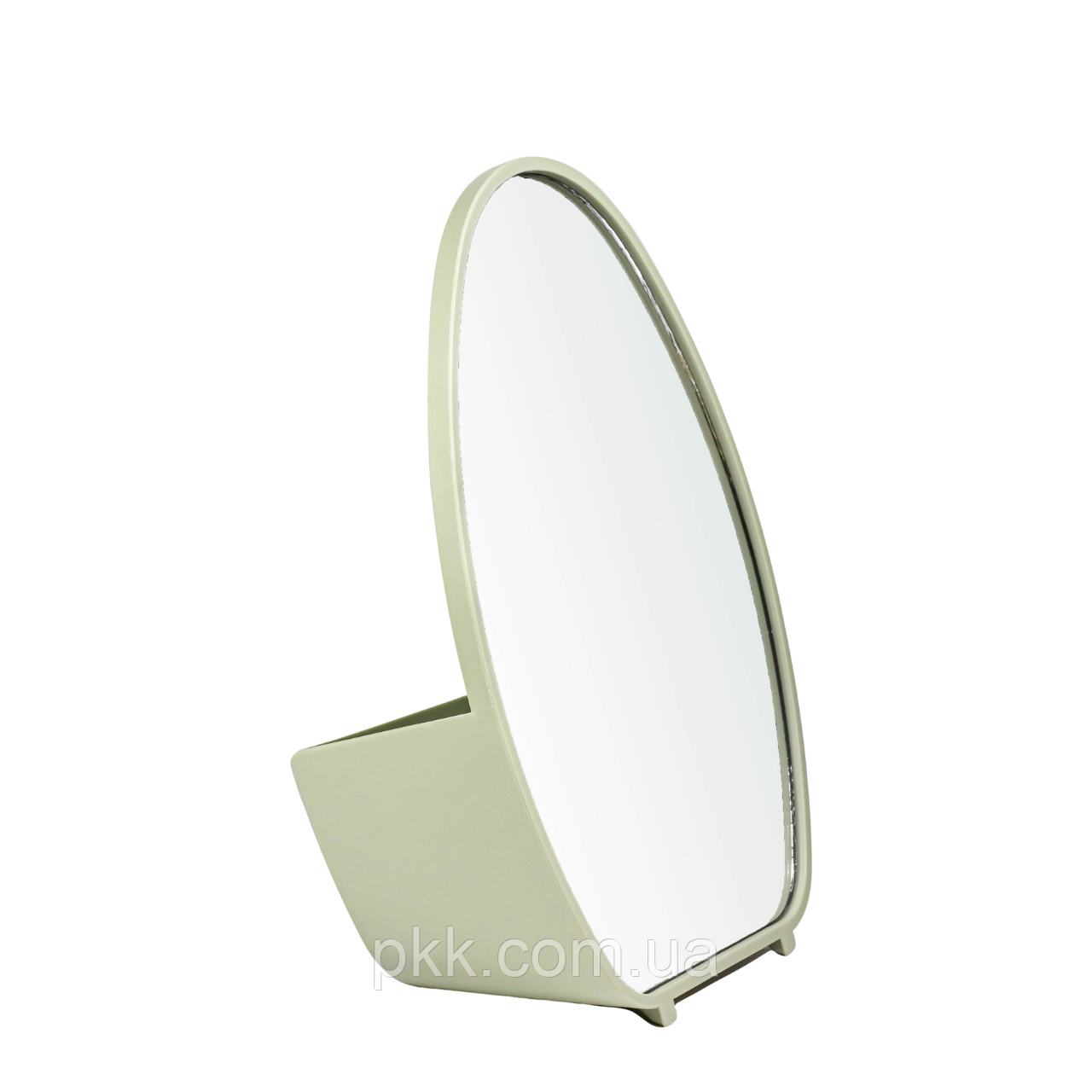 Дзеркало настільне з кишенею для косметики овальне, фото 1