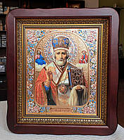 Икона Николай Чудотворец в митре на подарок 23х26см