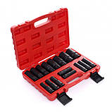 Набір ударних головок торцевих 1/2" (10-32 мм) 16 штук Kraft & Dele KD10531, фото 3