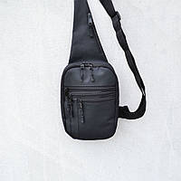 Мужская сумка черная тканевая | Сумка мужская планшет через плечо | Сумка для города | Сумка для скрытого