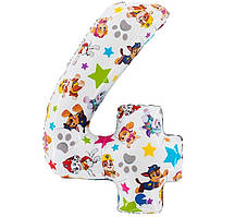 Фольгована кулька цифра "4" Щенячий патруль біла Grabo 26" (52x72 см), в уп. 1 шт