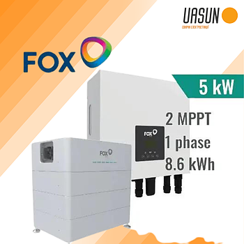 Гібридна система електроживлення для дому та дачі FOX H1-5-0-E 5 кВт інвертор та акумулятори