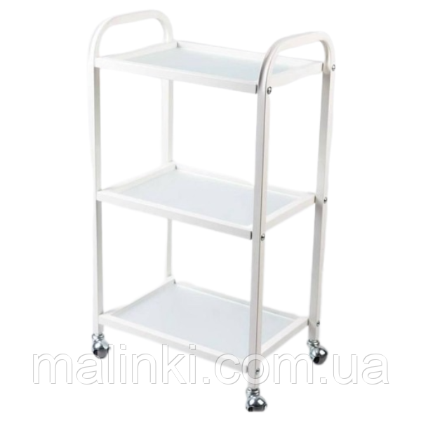 Візок косметологічний маніпуляційний з трьома полицями, білий, фото 1