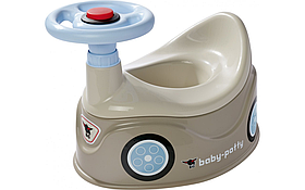 Горщик дитячий BIG з кермом та сигналом, beige