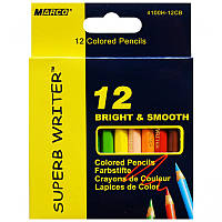 Кольорові олівці в наборі Marco Superb Writer, 12 кольорів, картонний пенал, короткі, (4100H-12СВ)