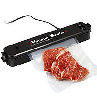 Вакууматор Vacuum Sealer S, побутовий вакуумний пакувальник продуктів Чорний