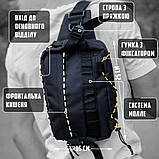 Чорна чоловіча сумка через плече NOX з тканини MK, фото 2