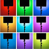 Світлодіодна прямокутна лампа для блогера візажиста різнокольорова RGBW LED PM-26 14 кольорів зі штативом 2 м, фото 4