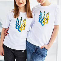 Детская футболка с тризубцем в виде прапора Украины Детская патриотическая футболка