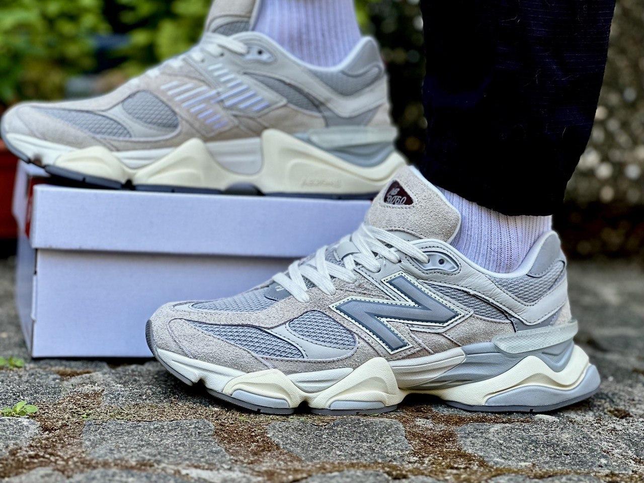 Чоловічі кросівки New Balance 9060 Beige Grey (Бежевий) Нью Беланс 9060 замш текстиль рефлективні демісезон, фото 1