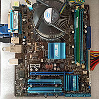 Комплект Asus/Gigabyte (P5G41T-M LX3 або ін.) S775 G41 + CPU box + 2Gb DDR3, б/в