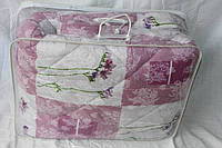 Одеяло двуспальное из овечьей шерсти Лери Макс Gold розовая абстракция
