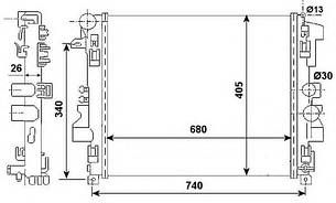 Радіатор охолодження Mercedes Benz Vito W639 03- - +AC 53801, фото 3