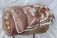Полуторное одеяло Лери Макс наполнитель двойной силикон - цветы на коричневом