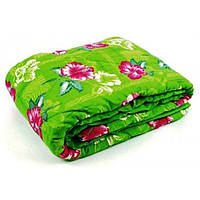 Полуторное одеяло Лери Макс наполнитель двойной силикон - цветы на салатовом