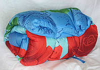 Двуспальное одеяло Лери Макс наполнитель двойной силикон - цветы на синим
