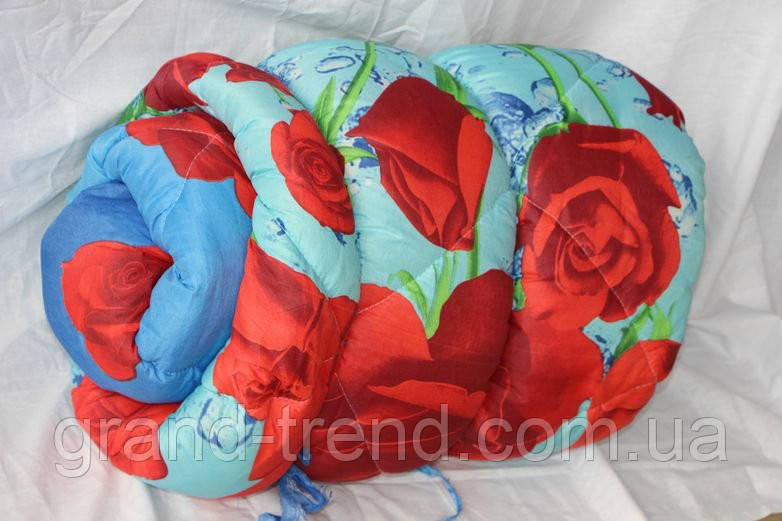 Двуспальное одеяло Лери Макс наполнитель двойной силикон - красные розы - фото 1 - id-p324717300