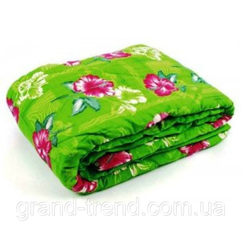 Двуспальное одеяло Лери Макс наполнитель двойной силикон - цветы на зеленом - фото 1 - id-p324717603