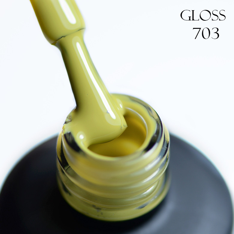 Гель-лак GLOSS 703 (жовто-оливковий), 11 мл, фото 1