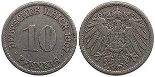 10 пфеннігів 1907 A - Німеччина