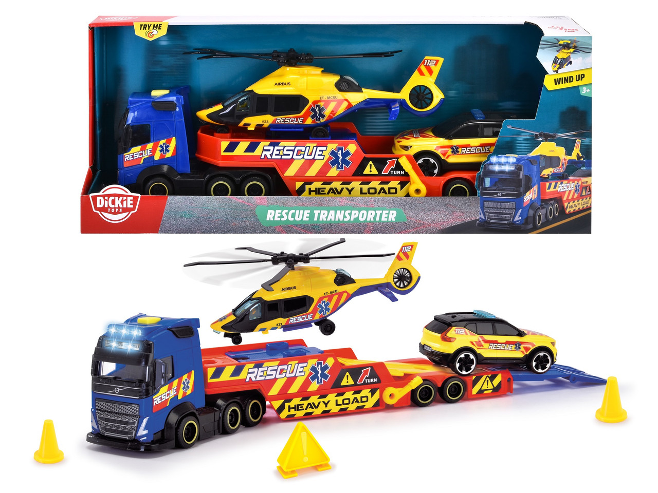 Ігровий набір Dickie Toys Транспортер рятувальних служб зі звуковими і світловими ефектами (3717005)