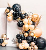 Арка из шаров "Black and peach mix", набор - 100 шт., Италия