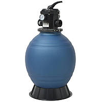 Песчаный фильтр для бассейна с 6-ходовым клапаном синий 460 мм PRF