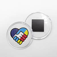 Патриотический магнит *Серце Ukr/France* сувенирный магнит рукопожатие Украина /Франция
