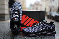 Мужские кроссовки Nike Air Max Plus TN Black France Blue (голубые) Обувь Найк Аир Макс Плюс текст. весна лето