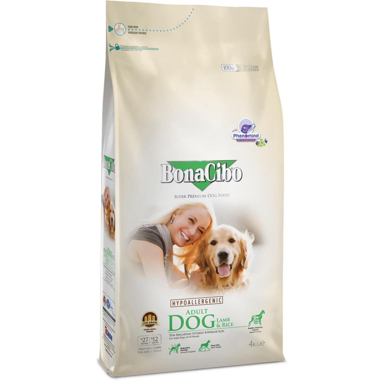 BonaCibo Adult Dog Lamb & Rice Сухий корм для собак з ягням 4 кг (BC406168), фото 1