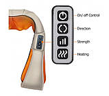 Масажер роликовий Shiatsu Massager of Neck Kneading для всього тіла спини шиї з підігрівом універсальний, фото 3