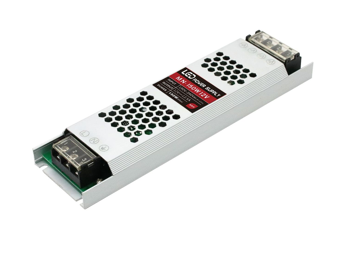 Блок живлення LEDTech 12v 12,5а 150 Вт "ultra thin" в алюмінієвому корпусі. Гарантія 3 роки, фото 1