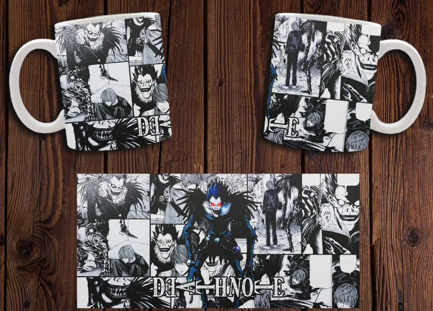 Чашка біла керамічна "Тетрадь смерті" Death Note ABC