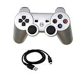 Бездротовий геймпад Sony DualShock PS3 акумуляторний джойстик для PlayStation 3 Silver, фото 2