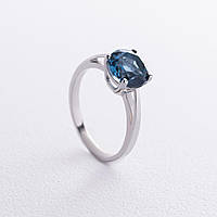 Серебряное кольцо с топазом "Лондон Голубой" 
GS-01-003-33. Zipexpert