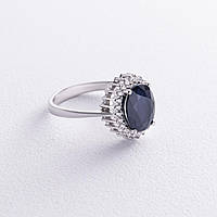 Серебряное кольцо с фианитами и синим сапфиром GS-01-134-3110. Zipexpert