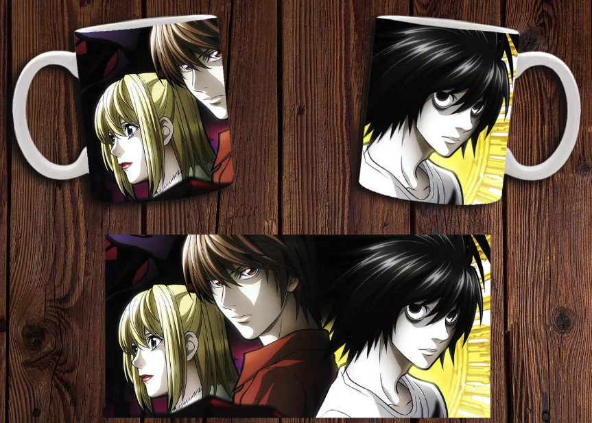 Чашка біла керамічна "Тетрадь смерті" Death Note ABC