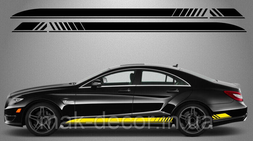 Вінілові наклейки на авто " Смуги 079 " 195х10 см 35х10 см