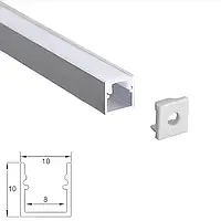 Профиль накладной СП10 анодированный 10х10мм для светодиодной ленты до 8мм
