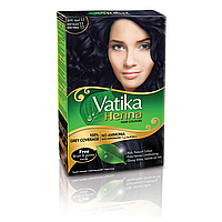 Краска для волос на основе хны Dabur Vatika Deep Black 1.1 глубокий черный 6 х 10 г