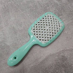 Розчіска пластикова для волосся в коробці Stenson 521-2 бірюзова з білим